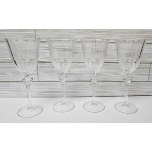 Crystal Wine Cristal D'Arques Paneled Cordial Sherry Fluted Set of 4 CDA